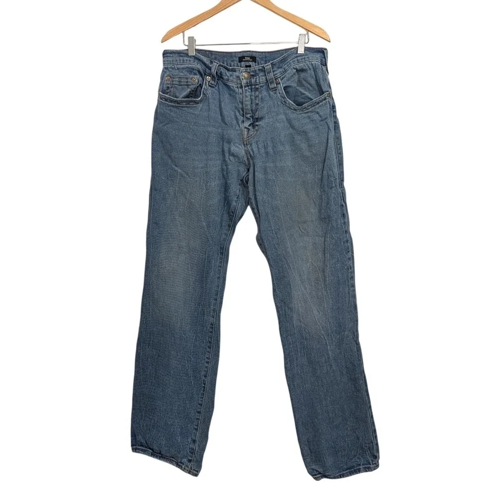 True Religion Ricky Relaxed‎ Straight Jeans Light Wash Denim - Size 34